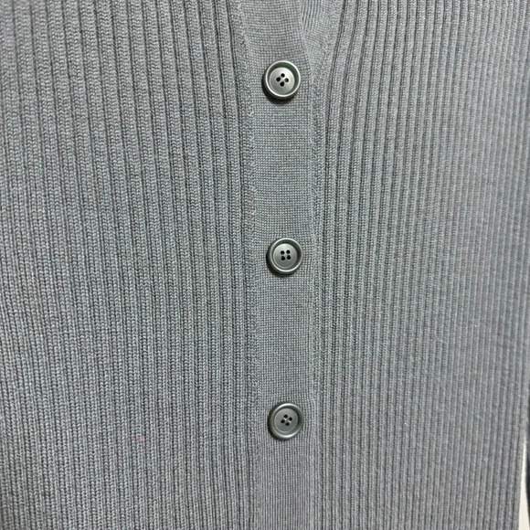 NWOT $1990 AKRIS Long Ribbed Cardigan Sweater - Collared Dress Virgin Wool - Picture 7 of 11